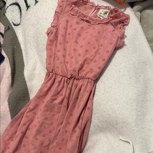 Pink Polka Dot Sleeveless Dress